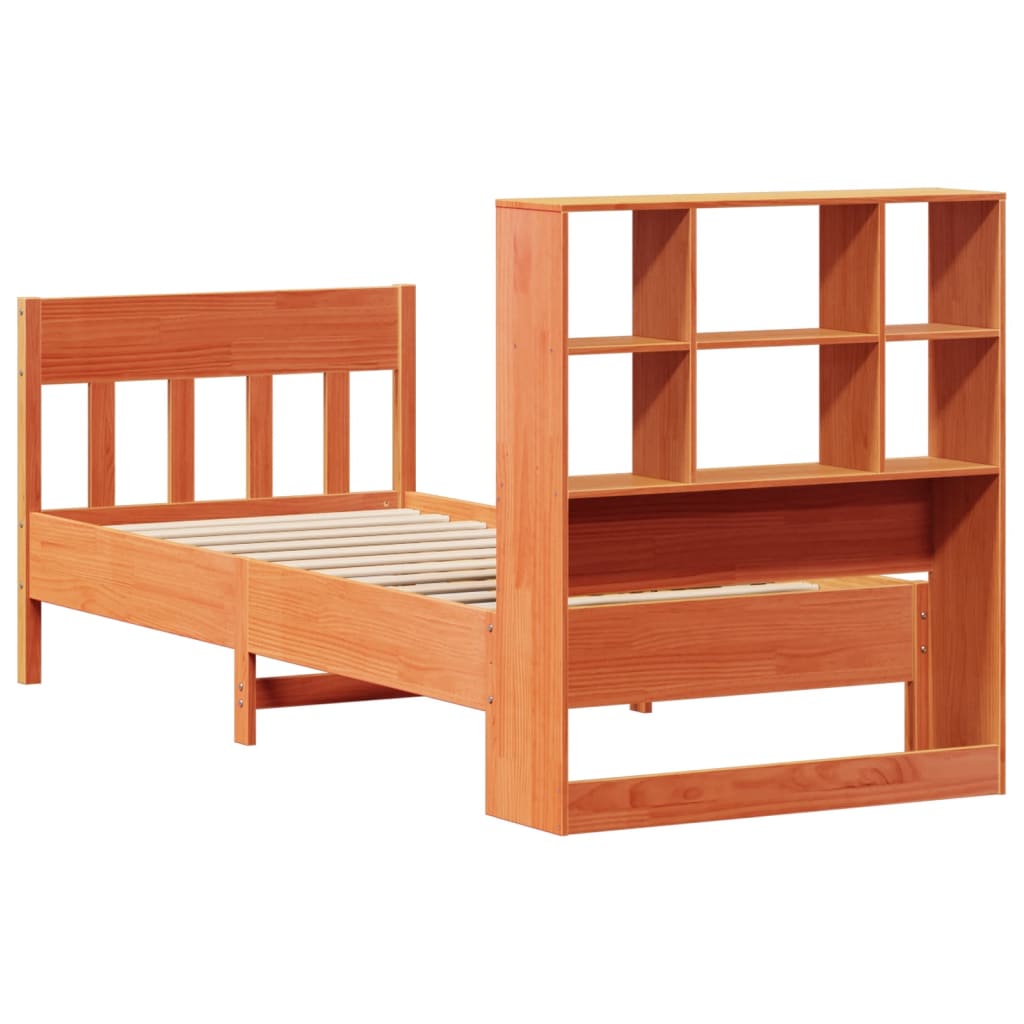 Bed Frame without Mattress Wax Brown 90x190 cm Single Solid Wood Pine