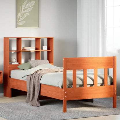 Bed Frame without Mattress Wax Brown 90x190 cm Single Solid Wood Pine