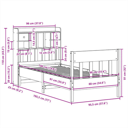 Bed Frame without Mattress 90x190 cm Single Solid Wood Pine