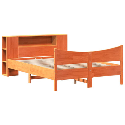 Bed Frame without Mattress Wax Brown 120x190 cm Small Double Solid Wood Pine