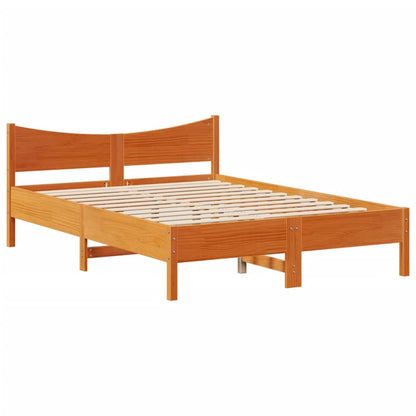 Bed Frame without Mattress Wax Brown 120x190 cm Small Double Solid Wood Pine