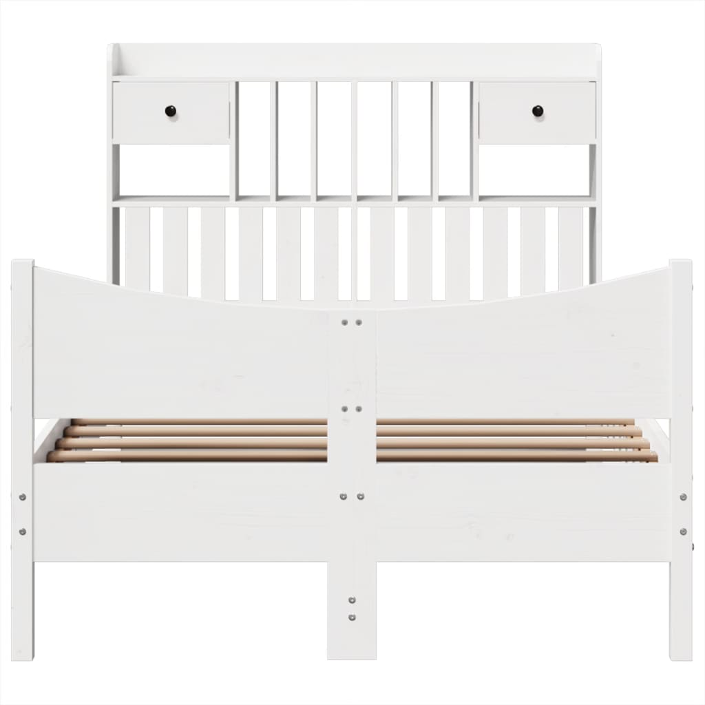 Bed Frame without Mattress White 120x190 cm Small Double Solid Wood Pine