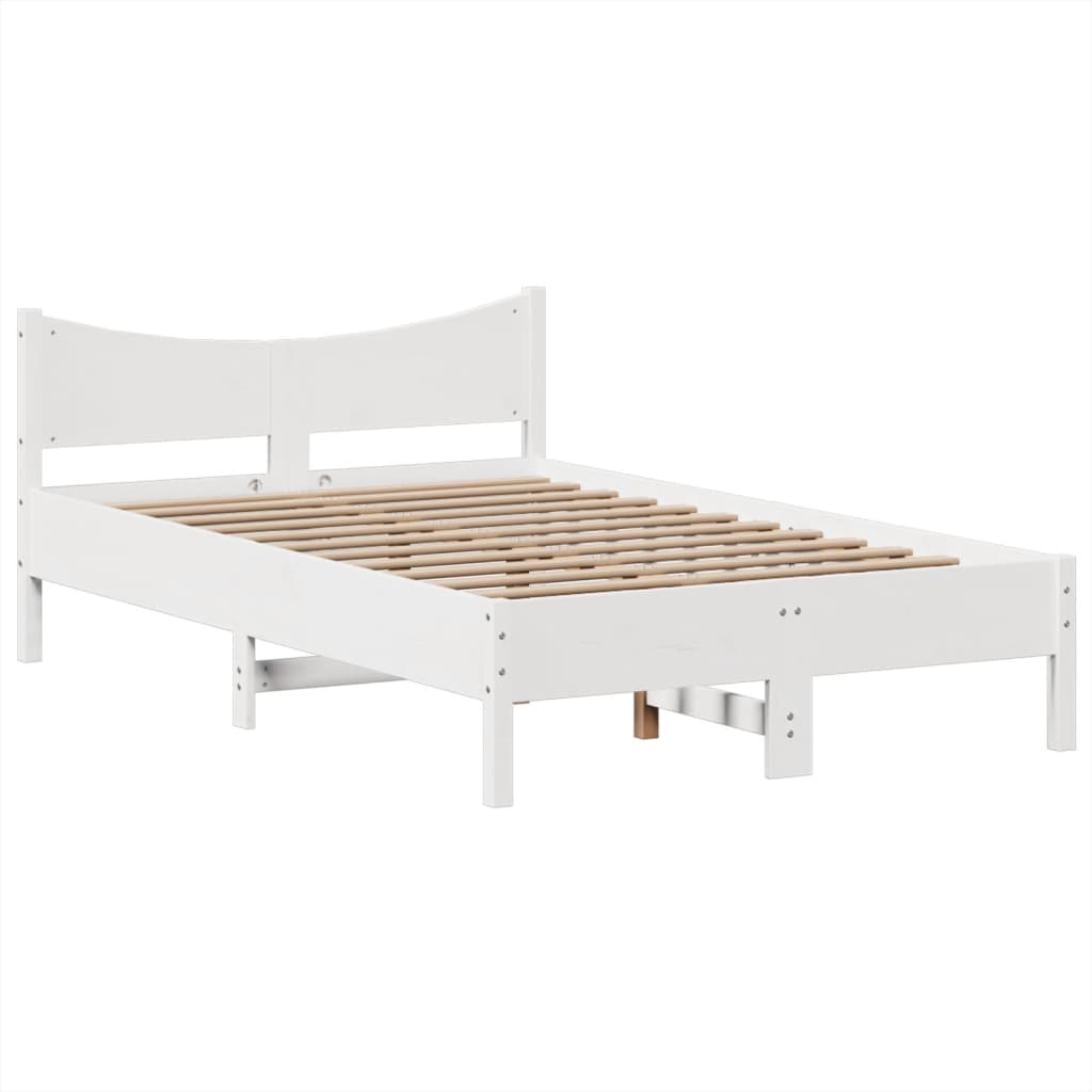 Bed Frame without Mattress White 120x190 cm Small Double Solid Wood Pine