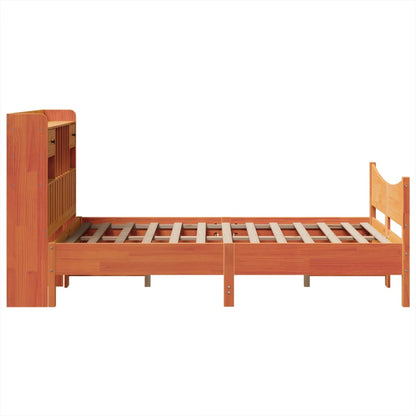 Bed Frame without Mattress Wax Brown 120x190 cm Small Double Solid Wood Pine