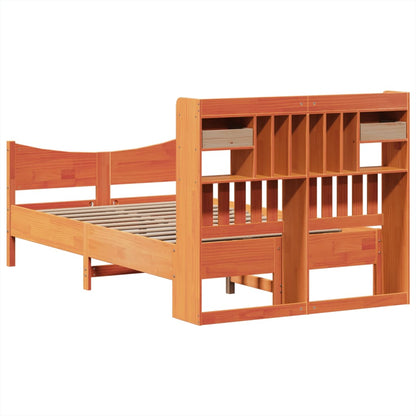 Bed Frame without Mattress Wax Brown 120x190 cm Small Double Solid Wood Pine