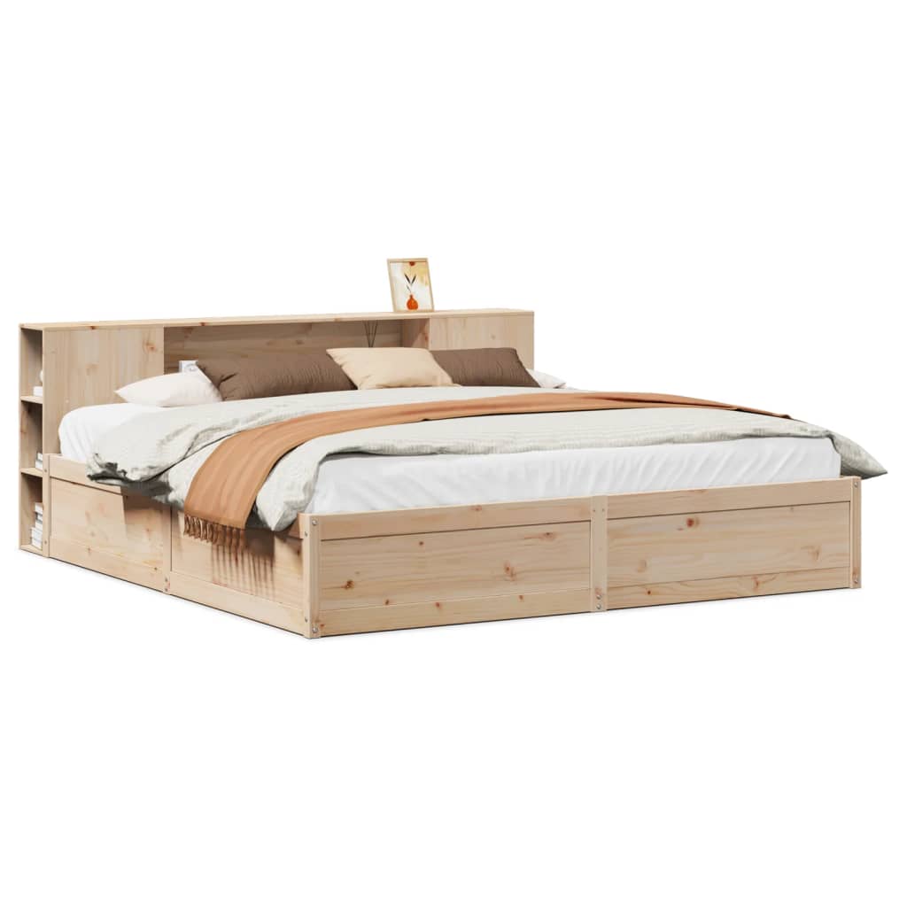 Bed Frame without Mattress 200x200 cm Solid Wood Pine