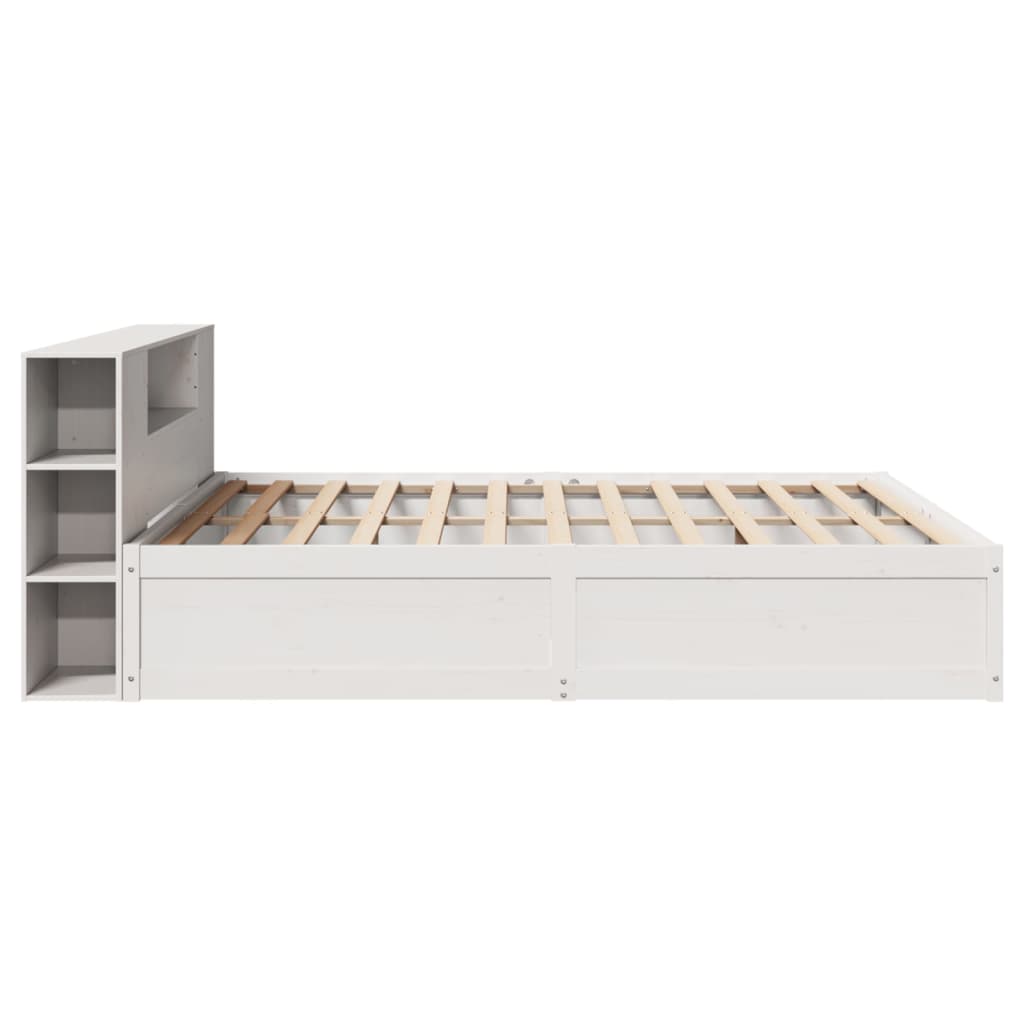 Bed Frame without Mattress White 200x200 cm Solid Wood Pine