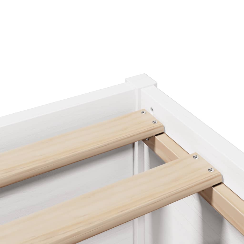 Bed Frame without Mattress White 200x200 cm Solid Wood Pine