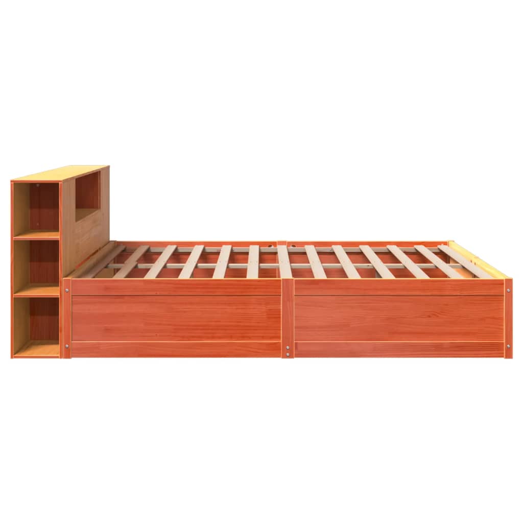 Bed Frame without Mattress Wax Brown 200x200 cm Solid Wood Pine