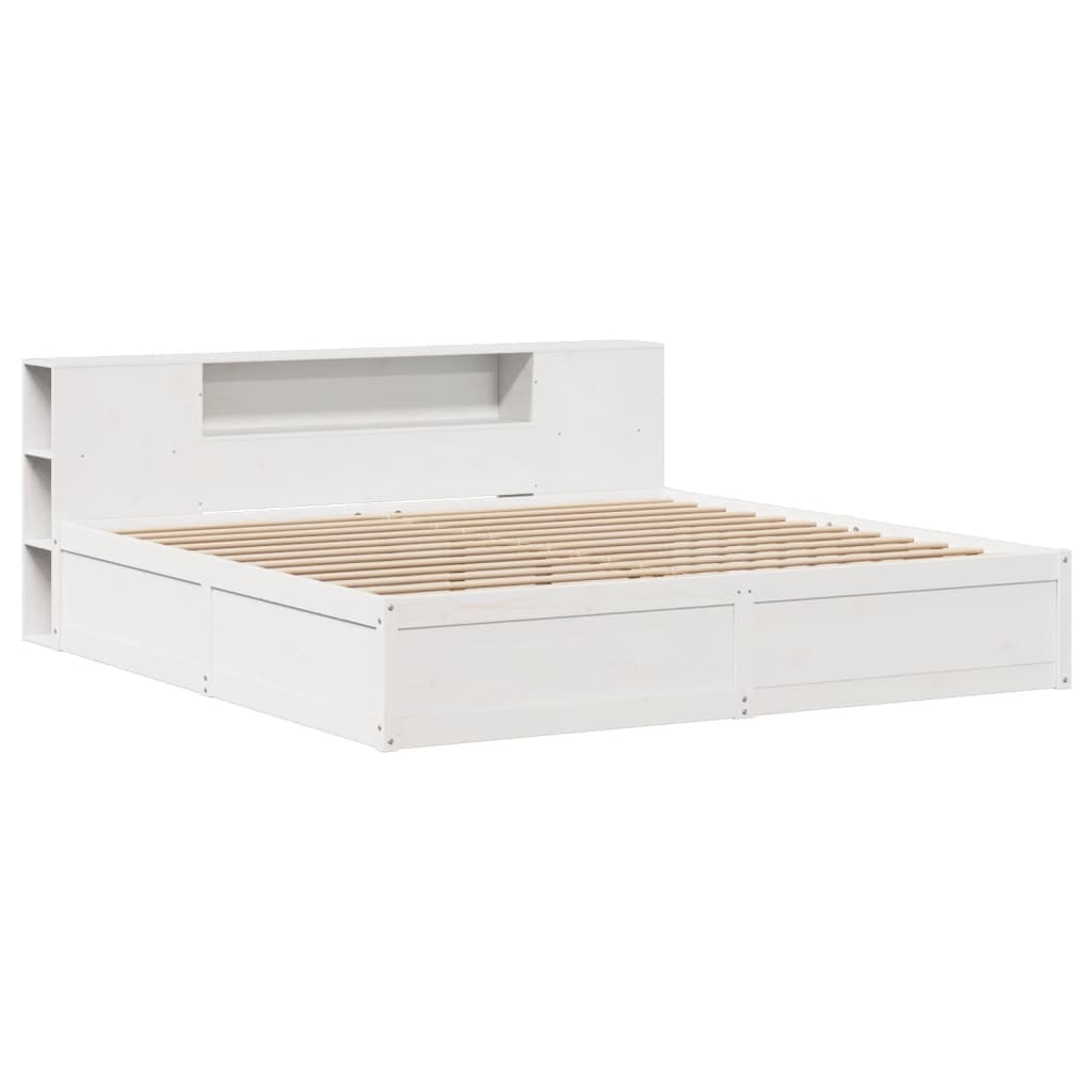 Bed Frame without Mattress White 180x200 cm Super King Solid Wood Pine