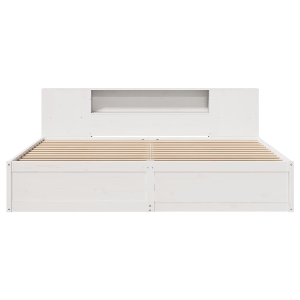 Bed Frame without Mattress White 180x200 cm Super King Solid Wood Pine