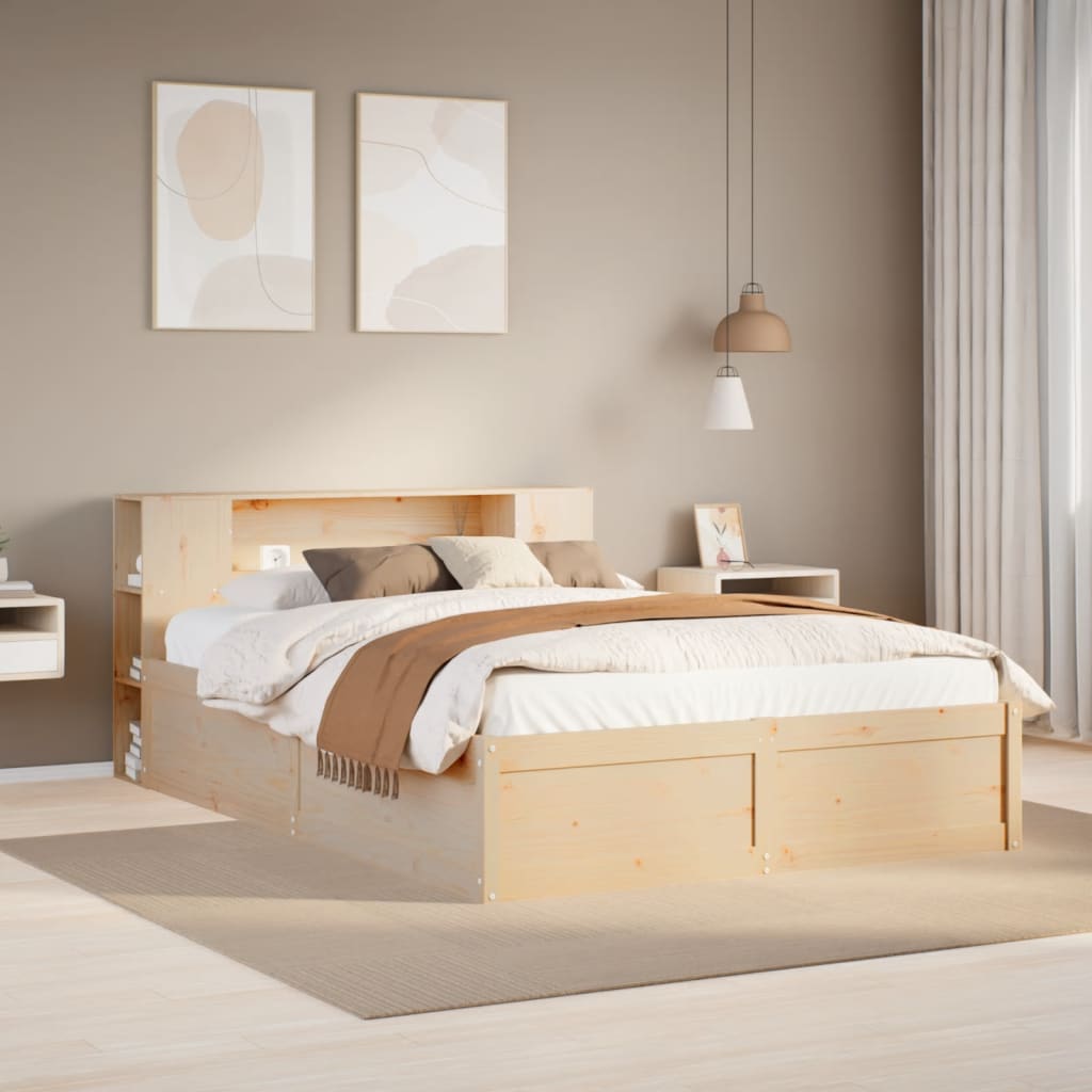 Bed Frame without Mattress 160x200 cm Solid Wood Pine