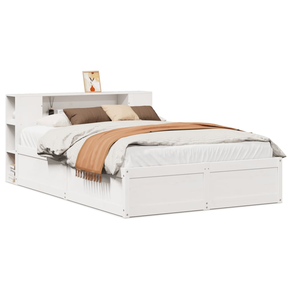 Bed Frame without Mattress White 160x200 cm Solid Wood Pine