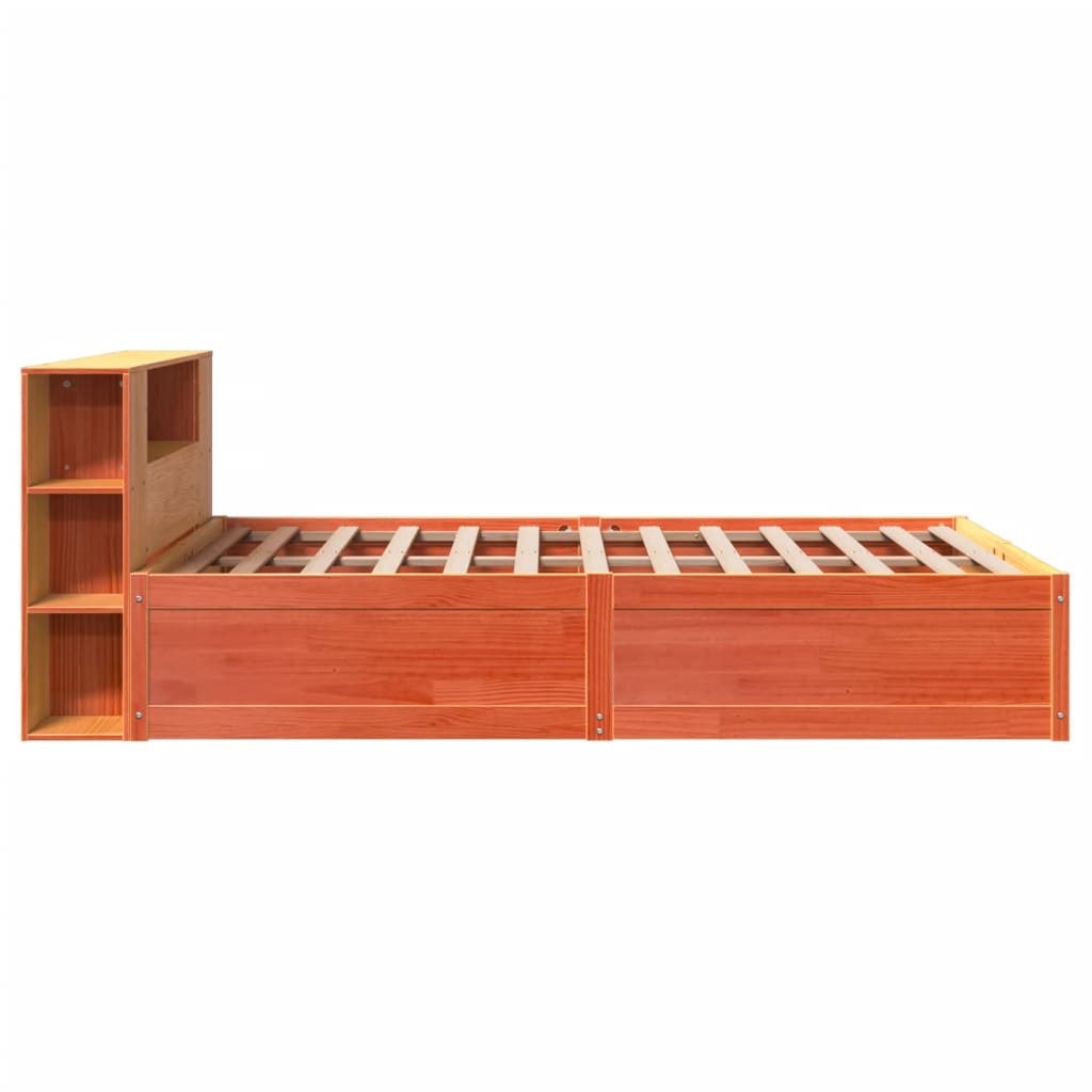 Bed Frame without Mattress Wax Brown 160x200 cm Solid Wood Pine