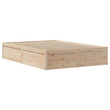 Bed Frame without Mattress 150x200 cm King Size Solid Wood Pine