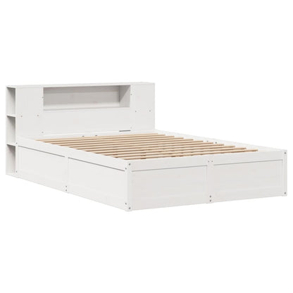 Bed Frame without Mattress White 150x200 cm King Size Solid Wood Pine