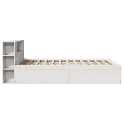 Bed Frame without Mattress White 150x200 cm King Size Solid Wood Pine