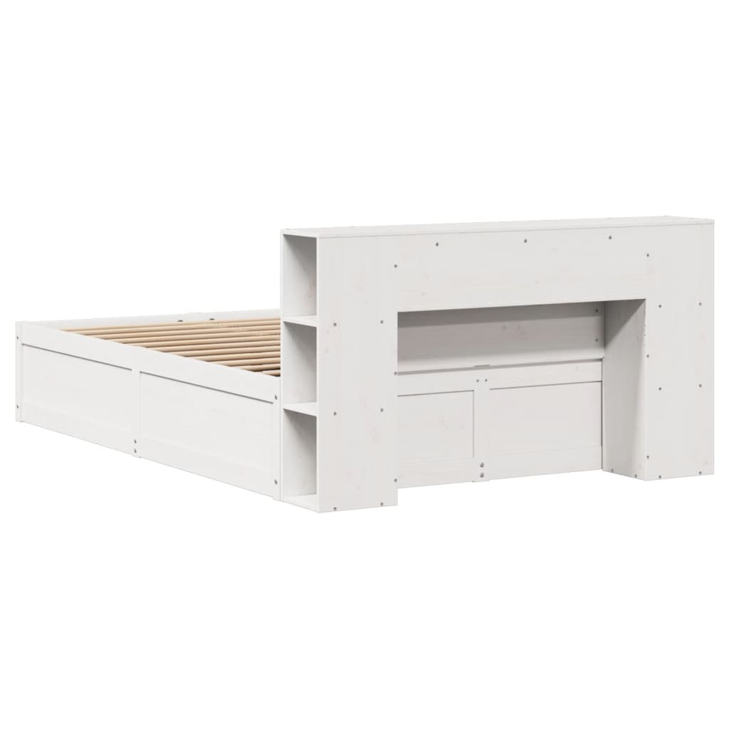 Bed Frame without Mattress White 150x200 cm King Size Solid Wood Pine