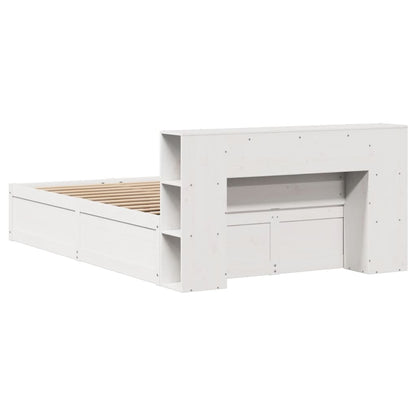 Bed Frame without Mattress White 150x200 cm King Size Solid Wood Pine