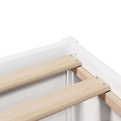 Bed Frame without Mattress White 150x200 cm King Size Solid Wood Pine