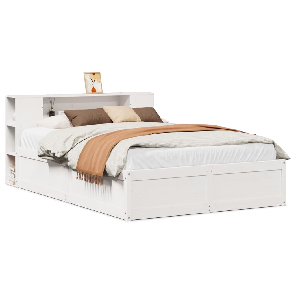 Bed Frame without Mattress White 140x200 cm Solid Wood Pine