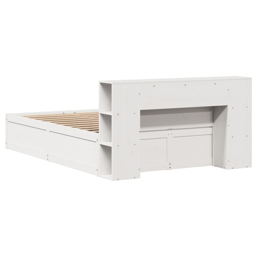 Bed Frame without Mattress White 140x200 cm Solid Wood Pine