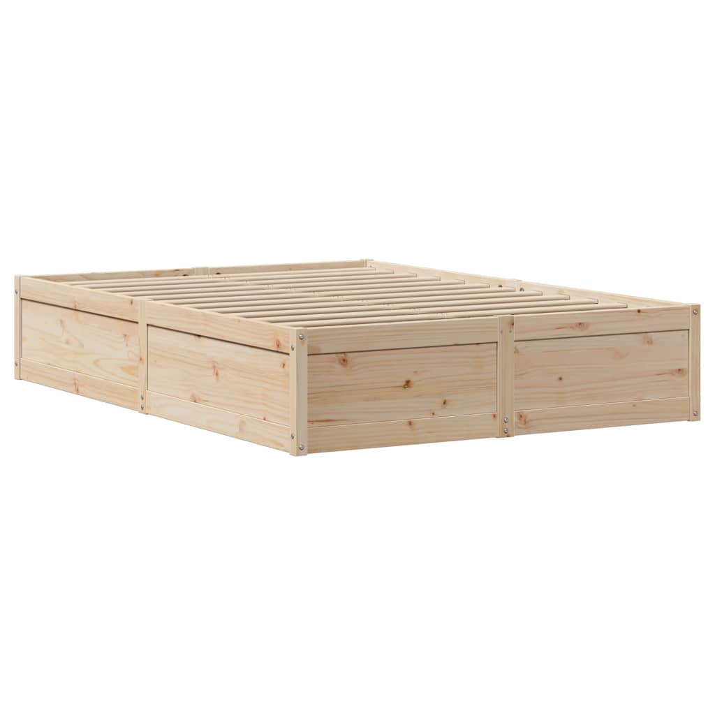 Bed Frame without Mattress 140x190 cm Solid Wood Pine