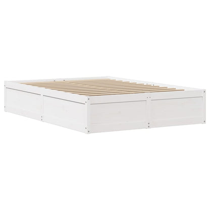 Bed Frame without Mattress White 140x190 cm Solid Wood Pine