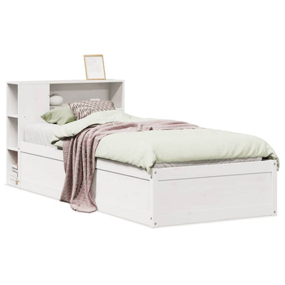 Bed Frame without Mattress White 100x200 cm Solid Wood Pine