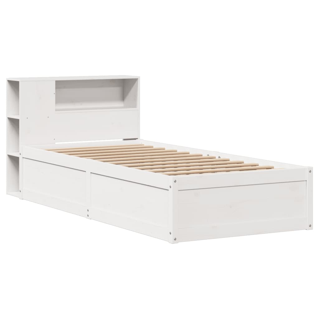 Bed Frame without Mattress White 100x200 cm Solid Wood Pine