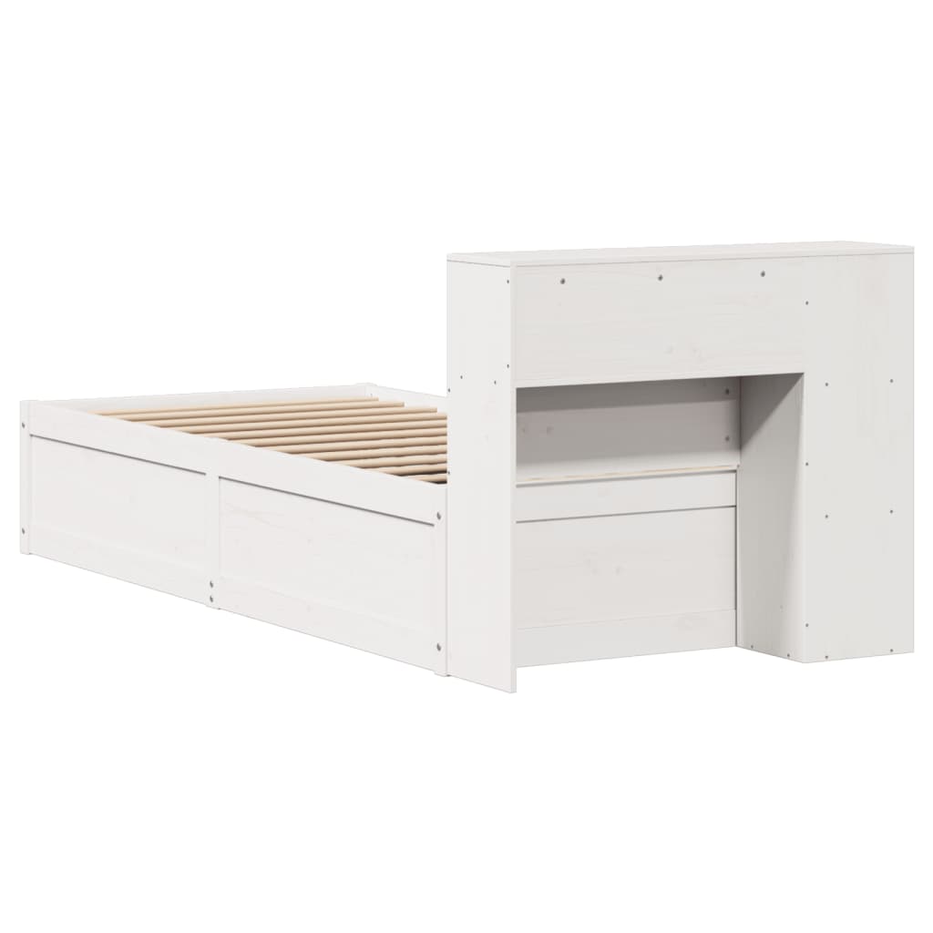 Bed Frame without Mattress White 100x200 cm Solid Wood Pine