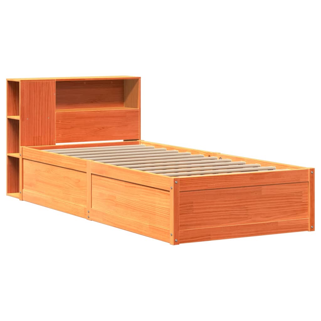 Bed Frame without Mattress Wax Brown 100x200 cm Solid Wood Pine