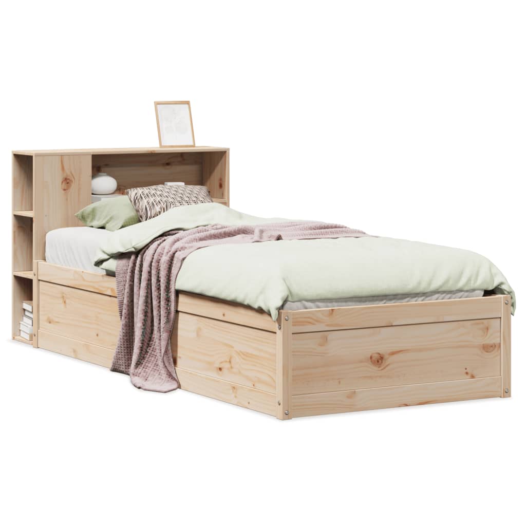 Bed Frame without Mattress 90x200 cm Solid Wood Pine