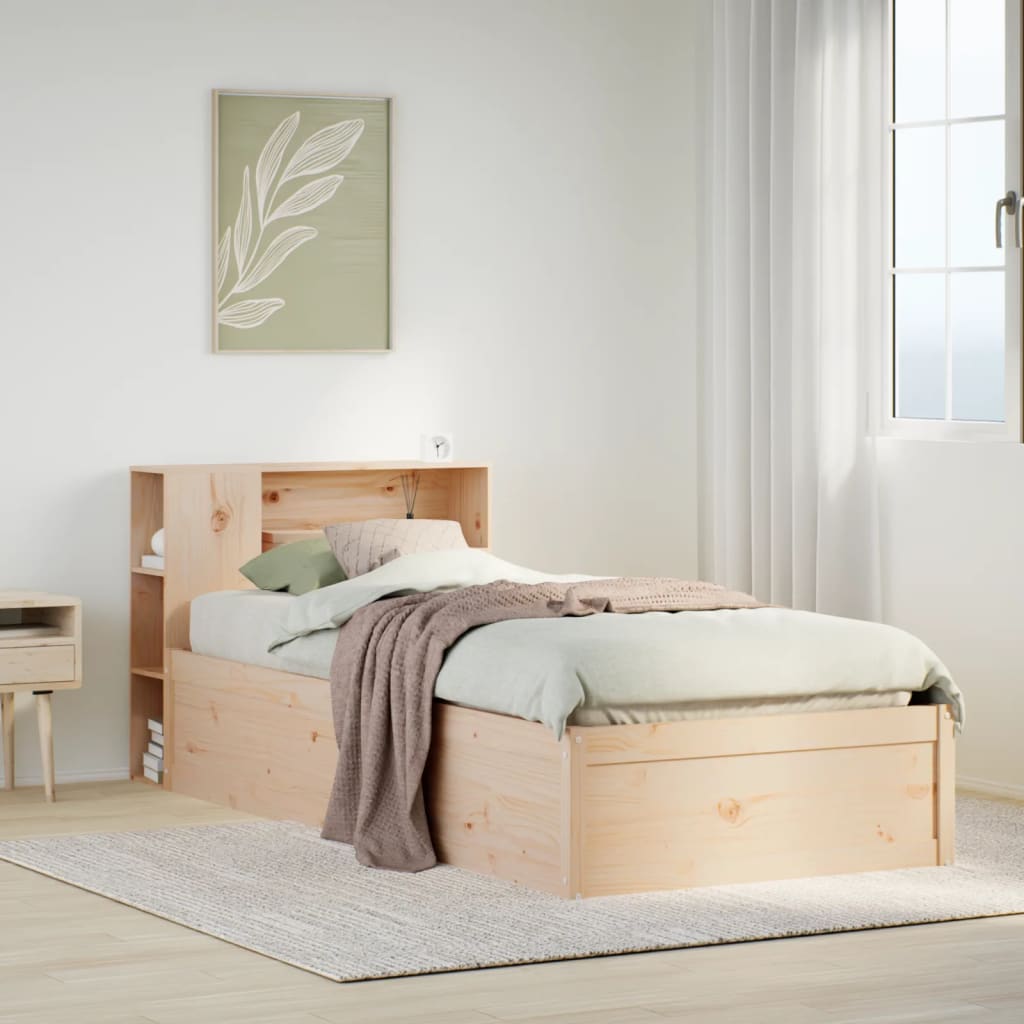 Bed Frame without Mattress 90x200 cm Solid Wood Pine