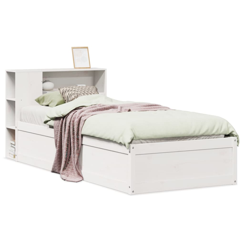 Bed Frame without Mattress White 90x200 cm Solid Wood Pine