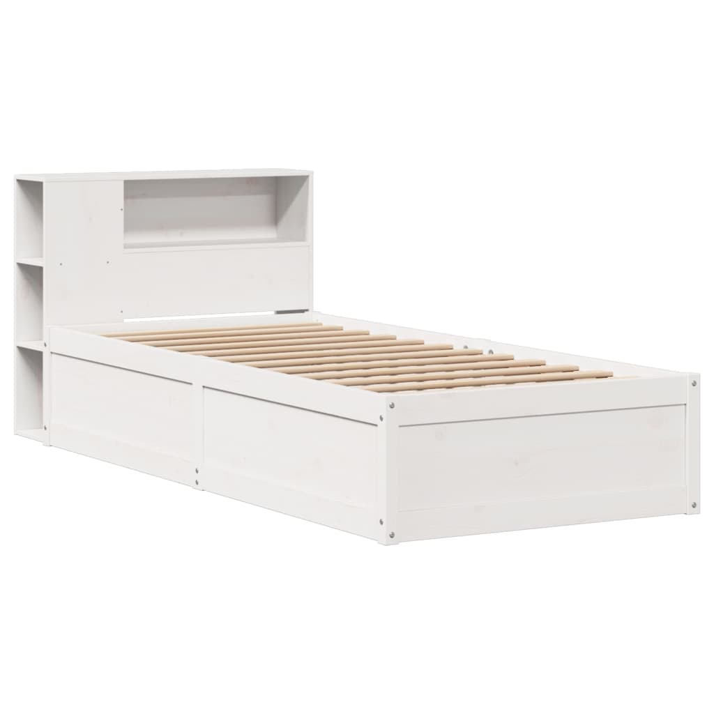 Bed Frame without Mattress White 90x190 cm Single Solid Wood Pine