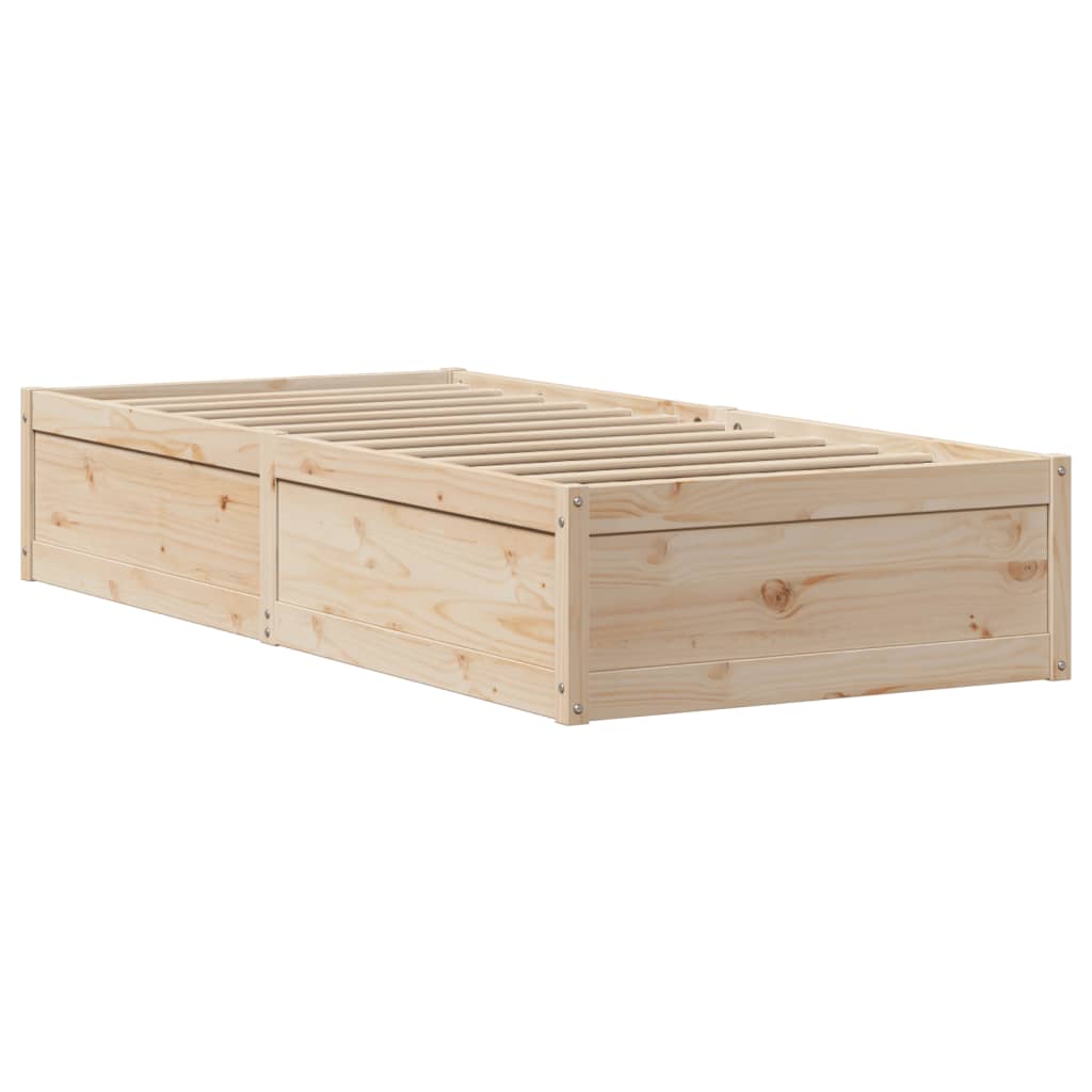 Bed Frame without Mattress 75x190 cm Small Single Solid Wood Pine