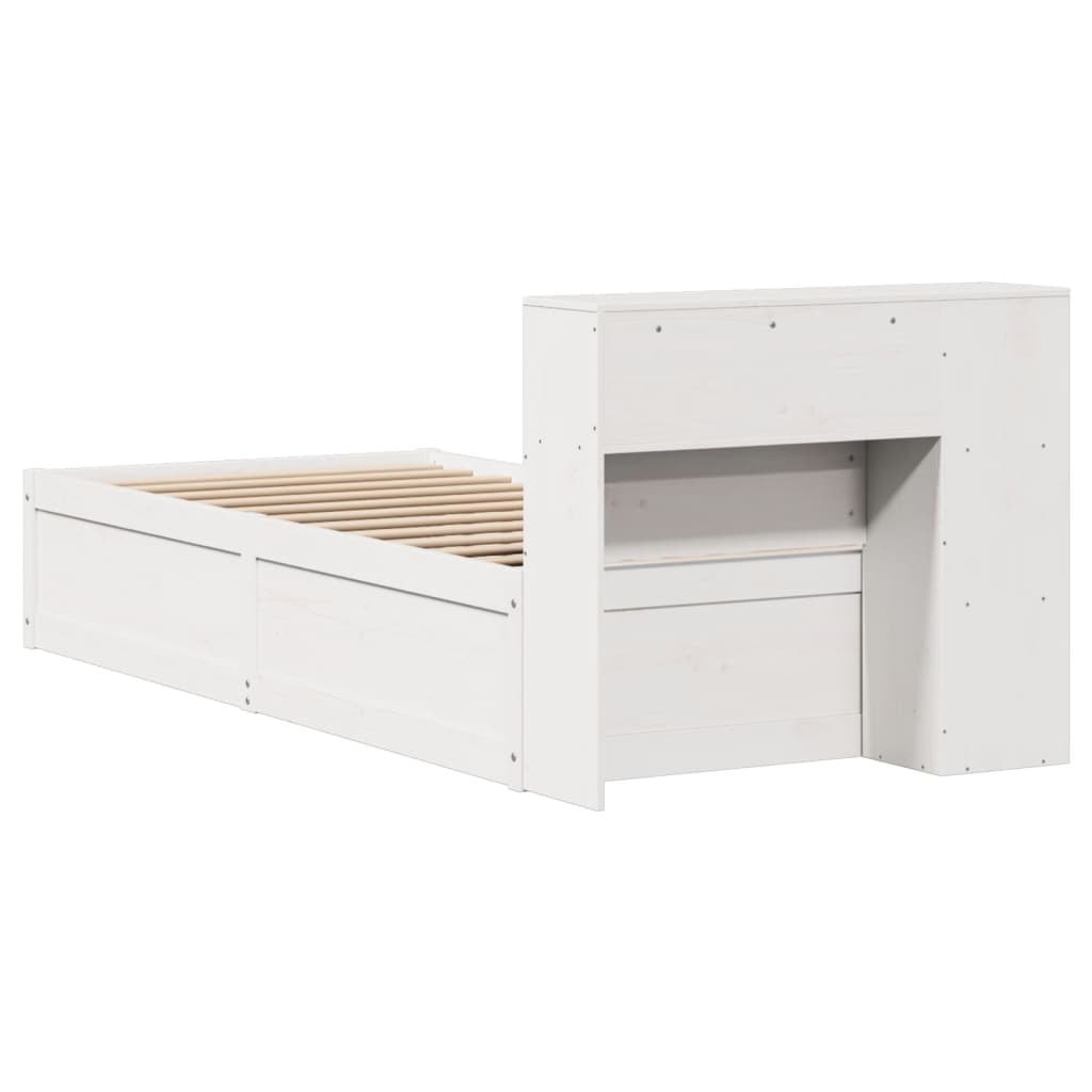 Bed Frame without Mattress White 75x190 cm Small Single Solid Wood Pine