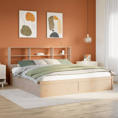 Bed Frame without Mattress 200x200 cm Solid Wood Pine