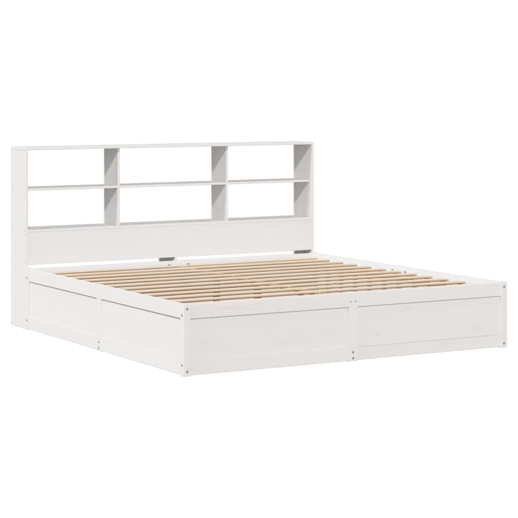 Bed Frame without Mattress White 200x200 cm Solid Wood Pine