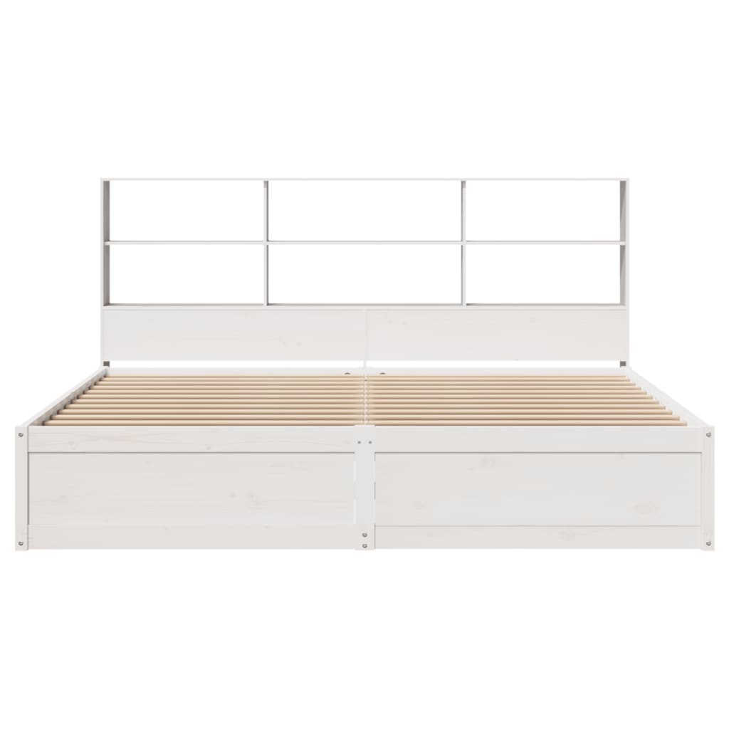 Bed Frame without Mattress White 200x200 cm Solid Wood Pine