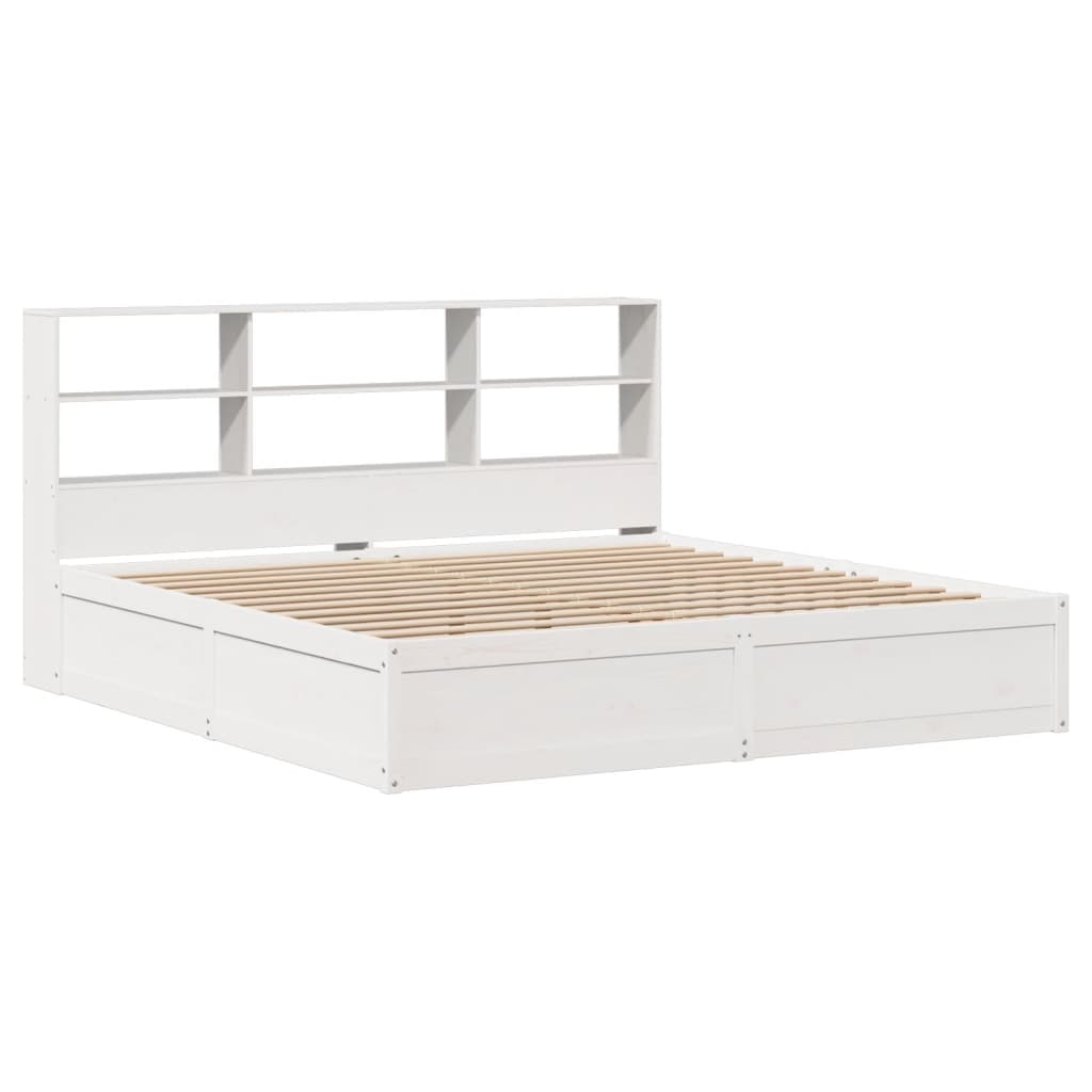 Bed Frame without Mattress White 180x200 cm Super King Solid Wood Pine