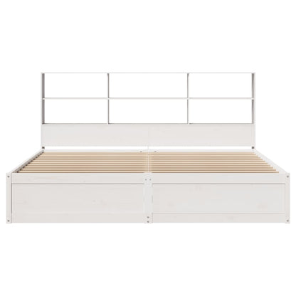 Bed Frame without Mattress White 180x200 cm Super King Solid Wood Pine