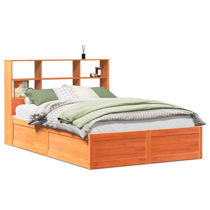 Bed Frame without Mattress Wax Brown 160x200 cm Solid Wood Pine