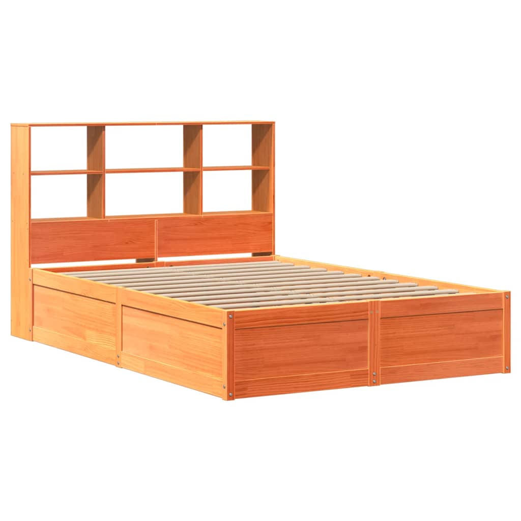 Bed Frame without Mattress Wax Brown 160x200 cm Solid Wood Pine