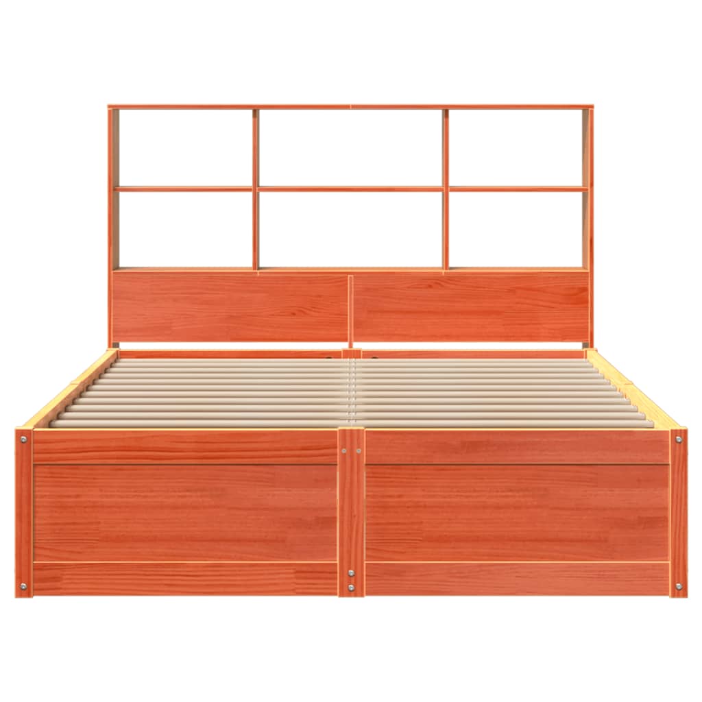 Bed Frame without Mattress Wax Brown 160x200 cm Solid Wood Pine