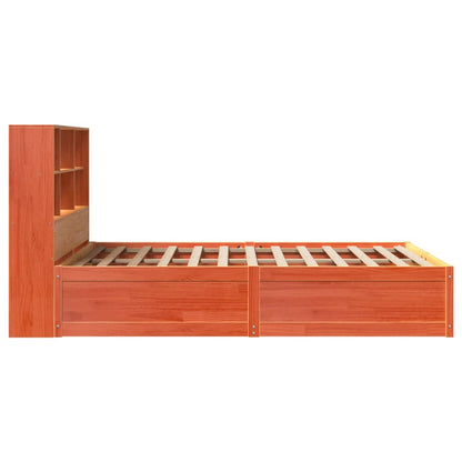 Bed Frame without Mattress Wax Brown 160x200 cm Solid Wood Pine