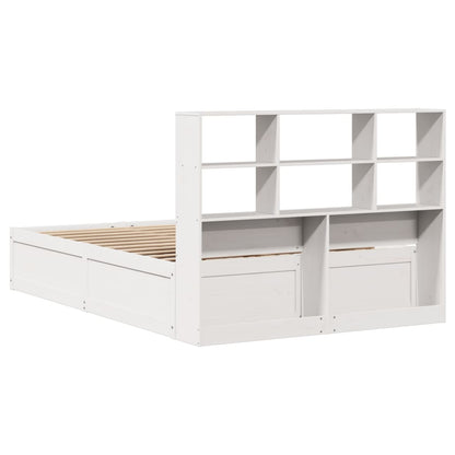 Bed Frame without Mattress White 150x200 cm King Size Solid Wood Pine