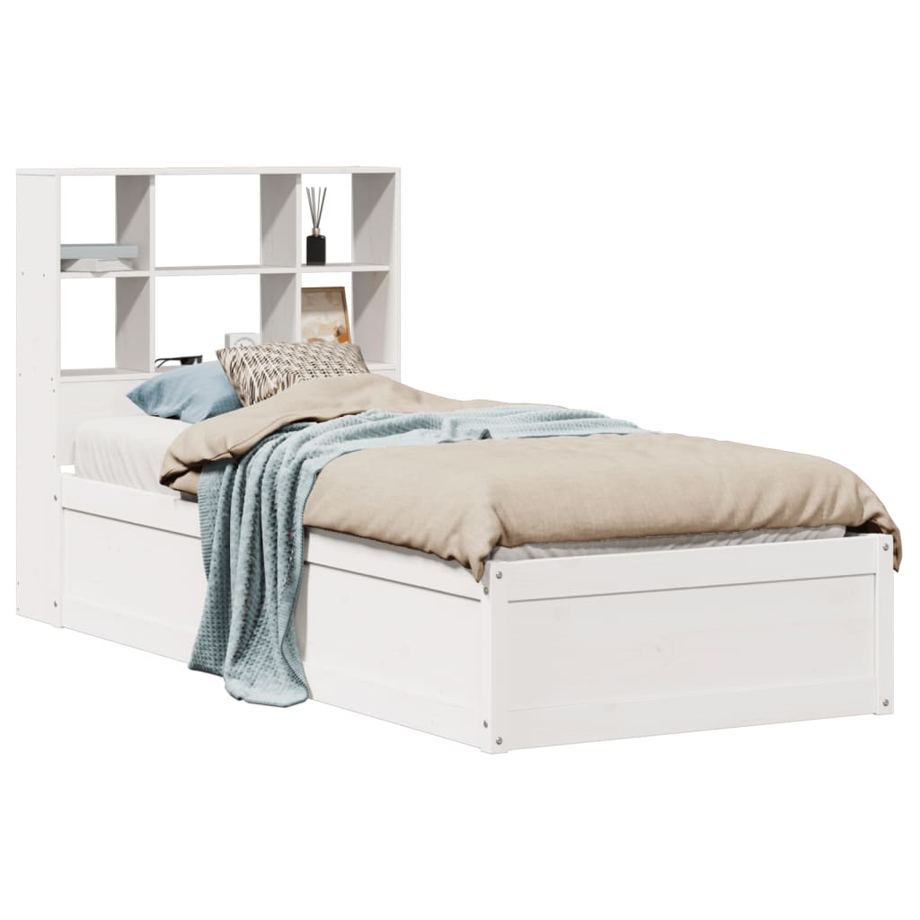 Bed Frame without Mattress White 100x200 cm Solid Wood Pine