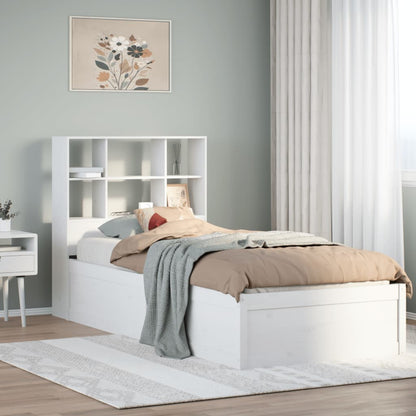 Bed Frame without Mattress White 100x200 cm Solid Wood Pine